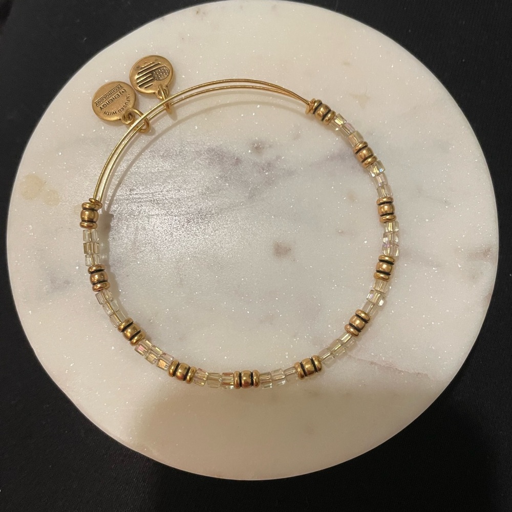 Alex and Ani Coral Coastal Beaded Gold Bangle Bracelet